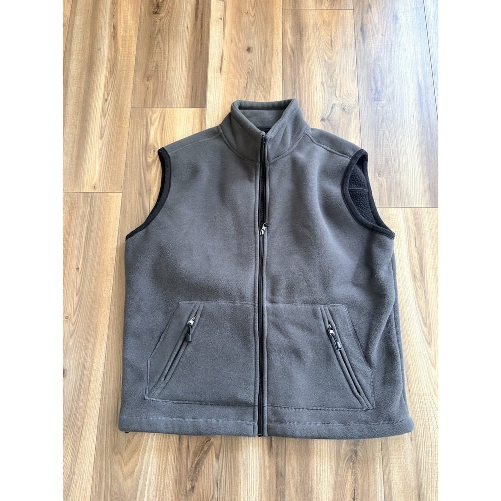Oscar Sports Fleece Vest‎ Men's Large Gray  Soft Full Zip Pockets